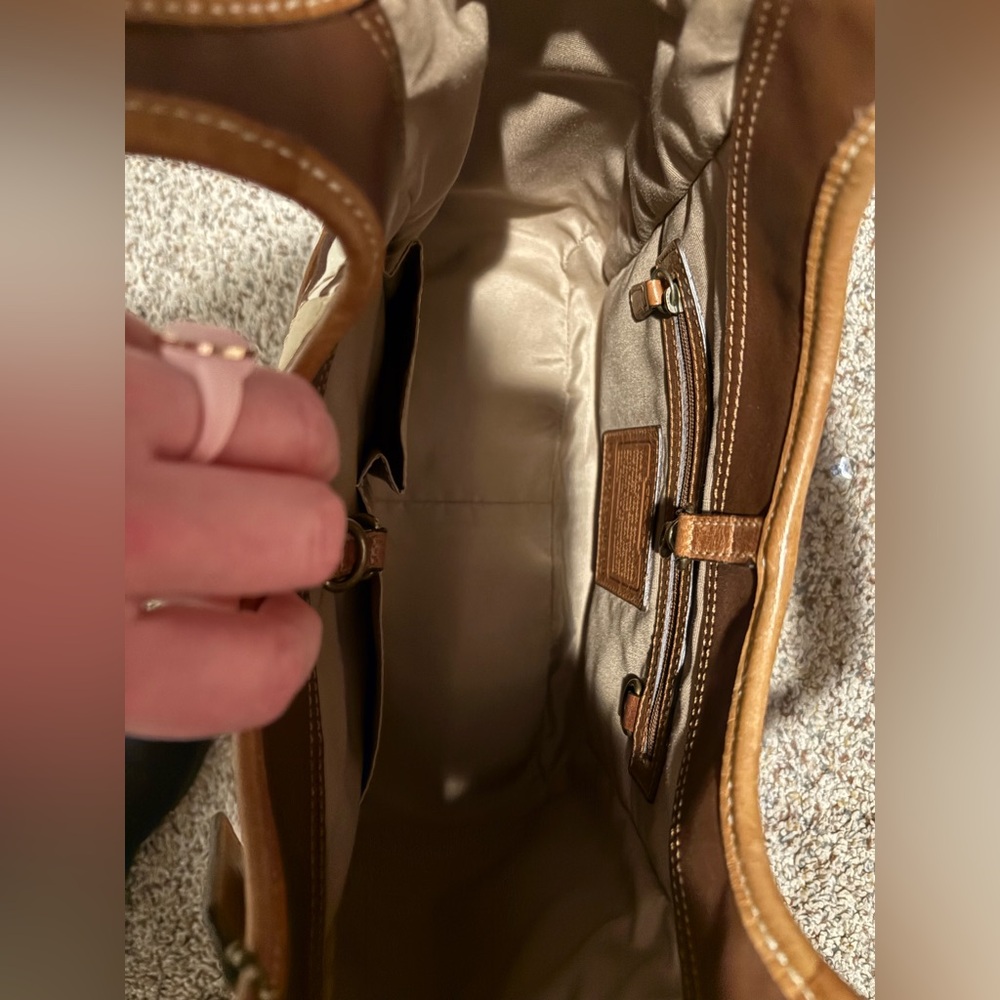 Coach Ergo Tote Patchwork Beige Brown Pebbled Leather Y2K Vintage LIKE NEW - Picture 5 of 6